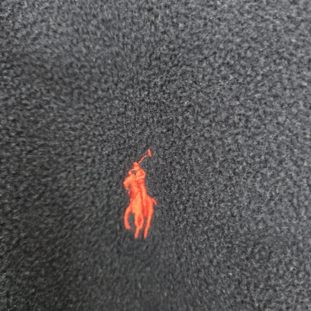 Polo Ralph Lauren Men's Fleece Vest Zip Out Hood‎ Pockets Pony Logo Navy Red XXL